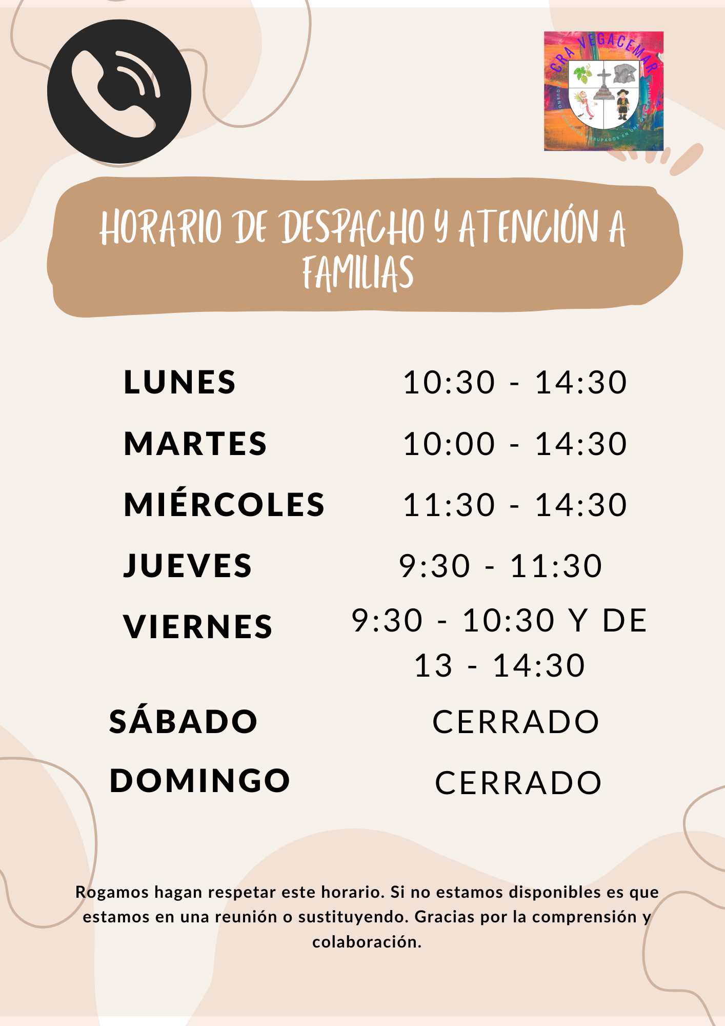 HORARIO DESPACHO 24-25